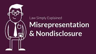 Misrepresentation and Nondisclosure  Contracts  Defenses amp Excuses [upl. by Ario]