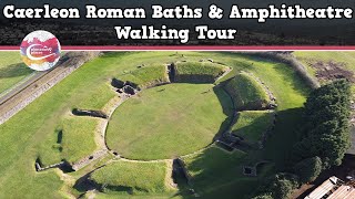 CAERLEON ROMAN BATHS amp AMPHITHEATRE WALES  Walking Tour  Pinned on Places [upl. by Seira849]