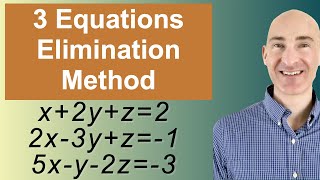 Solving Systems of 3 Equations Elimination [upl. by Daney]