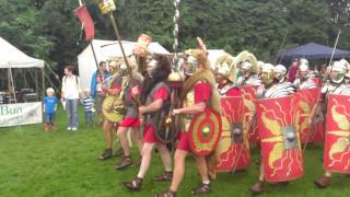 Roman Reenactment at the Amphitheatre in Caerleon Marching In [upl. by Orag]