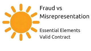 Fraud vs Misrepresentation  Other Essential Elements of a Valid Contract  CA CPT  CS amp CMA [upl. by Zrike]